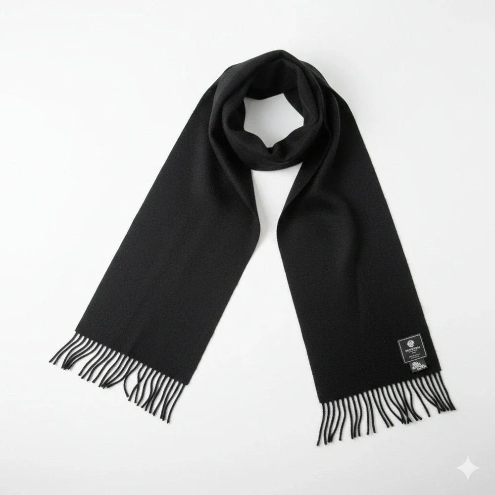 Swanndri New‎ Zealand 100% Wool Black Fringe Scarf OSFA Winter Warm Unisex Wrap